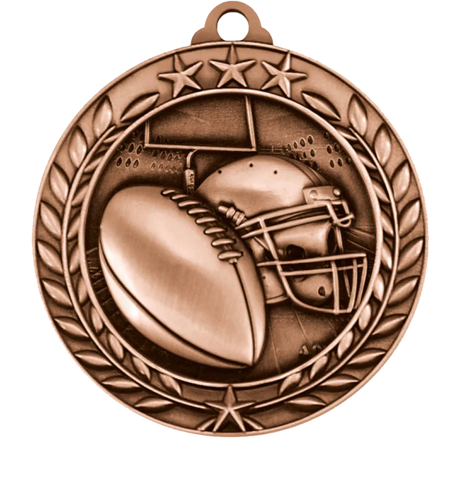 Small Star Wreath Football Medal - Image 2