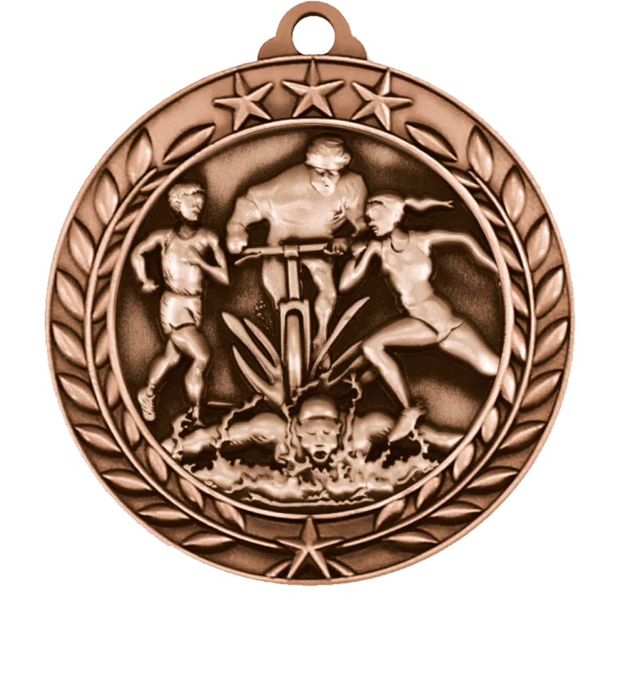 Small Star Wreath Triathlon Medal - Image 3
