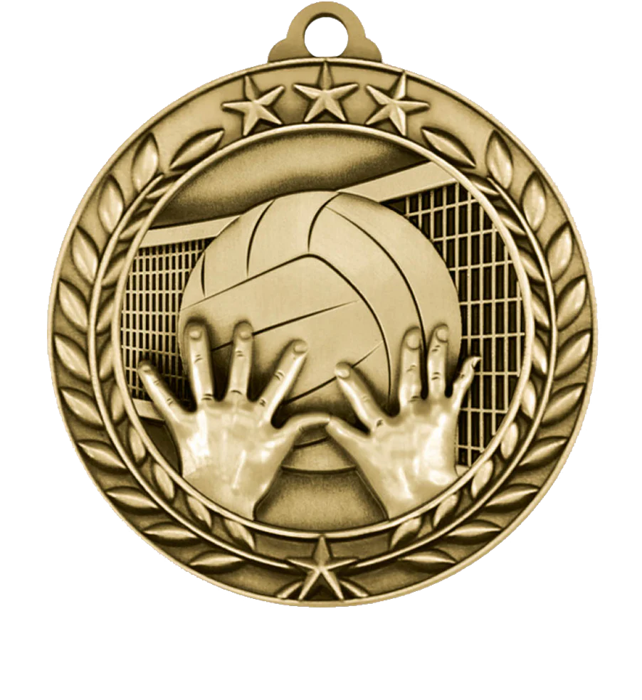 Small Star Wreath Volleyball Medal