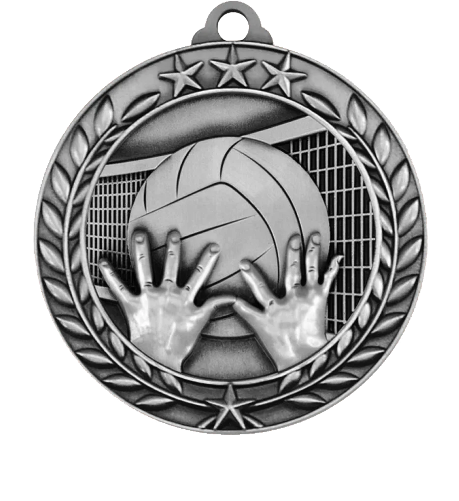 Small Star Wreath Volleyball Medal - Image 2