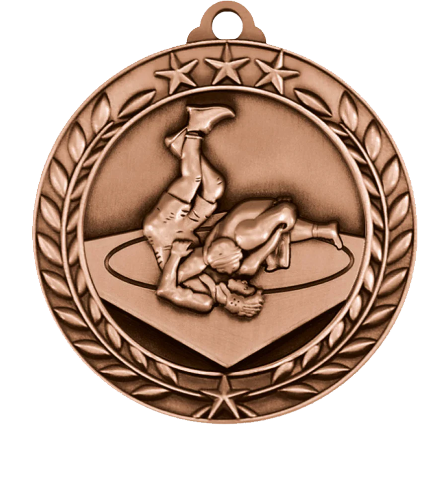 Small Star Wreath Wrestling Medal - Image 3