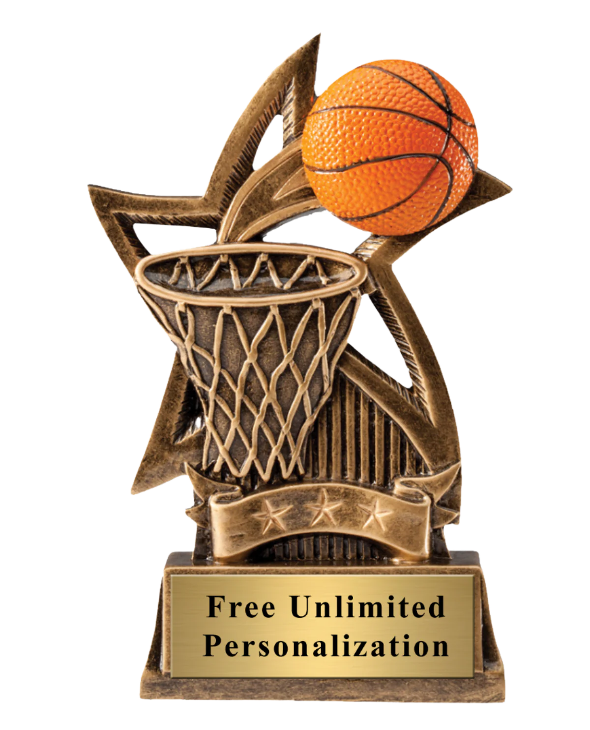 Sweeping Star Basketball Trophy