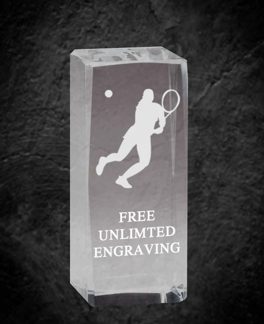 Tennis Optical Crystal Award - Image 2