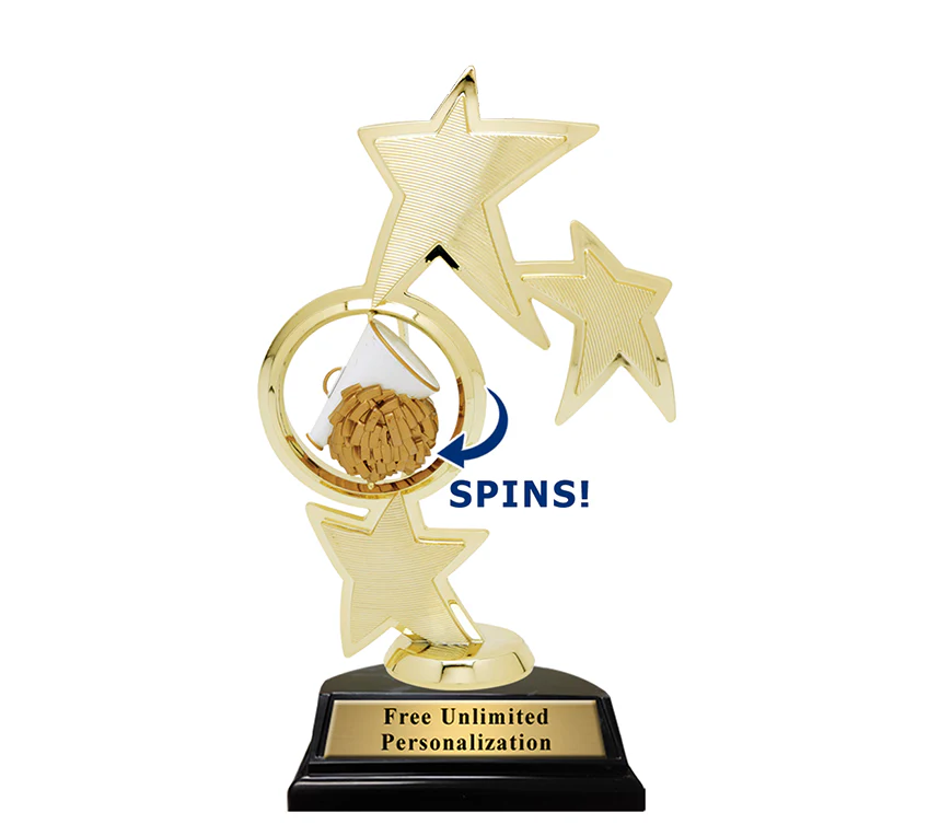 Triple Star Spin Action Cheer Trophies - Image 2