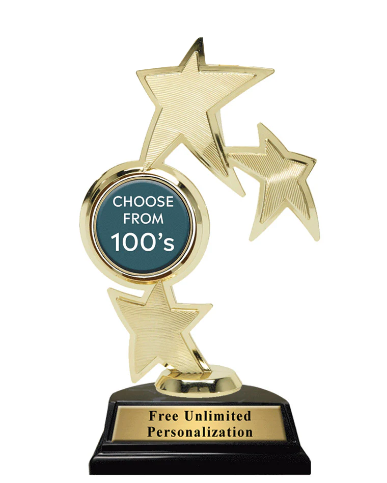Triple Star Spin Action Insert Trophy - Image 2