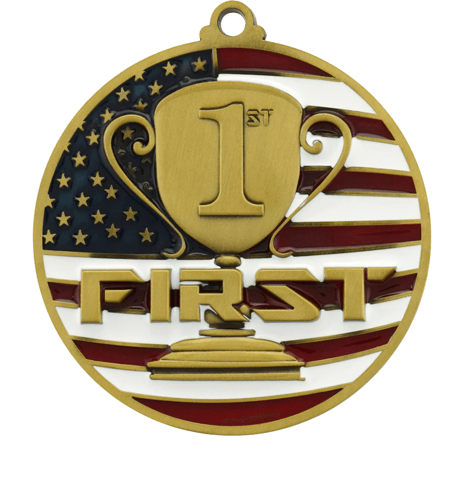 USA Flag 1st Place Medal