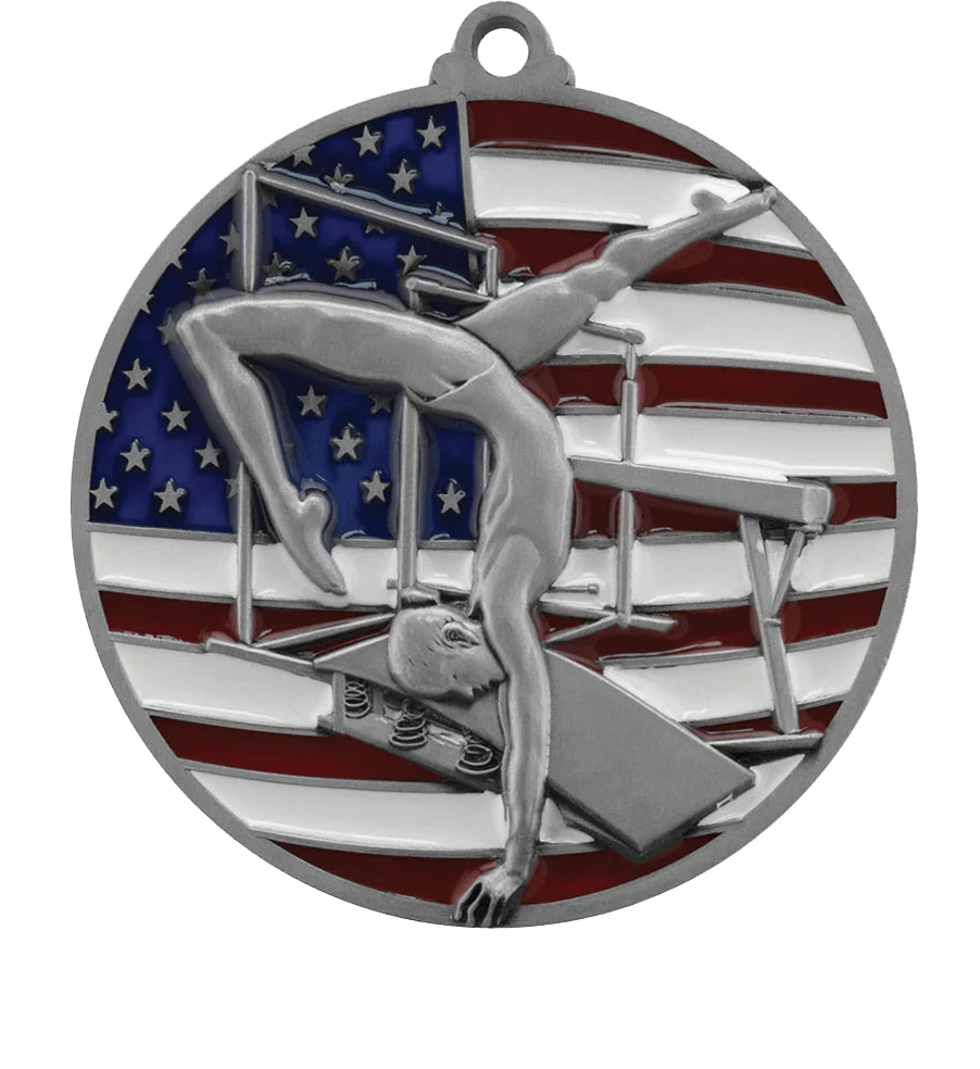 USA Flag Gymnastics Medal - Image 2