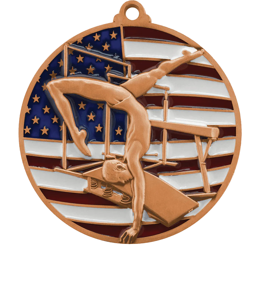 USA Flag Gymnastics Medal - Image 3