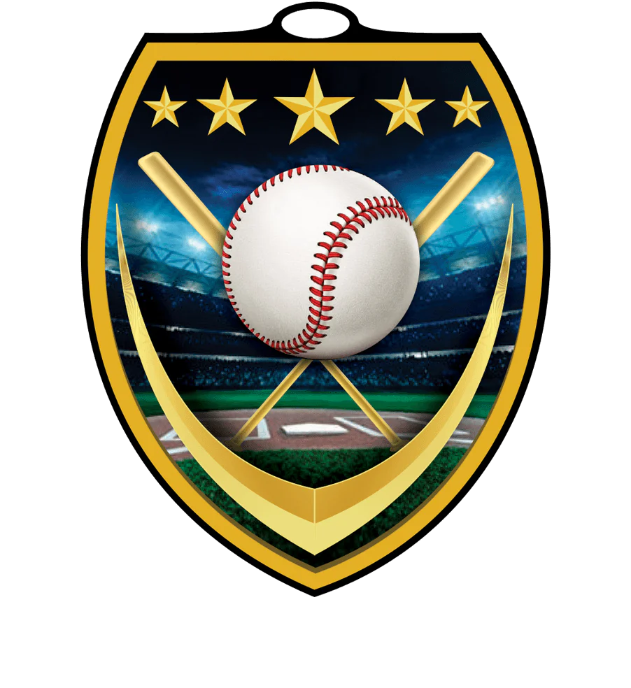 Vibraprint Baseball Shield Medal