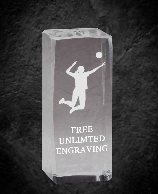 Volleyball Optical Crystal Award - Image 2