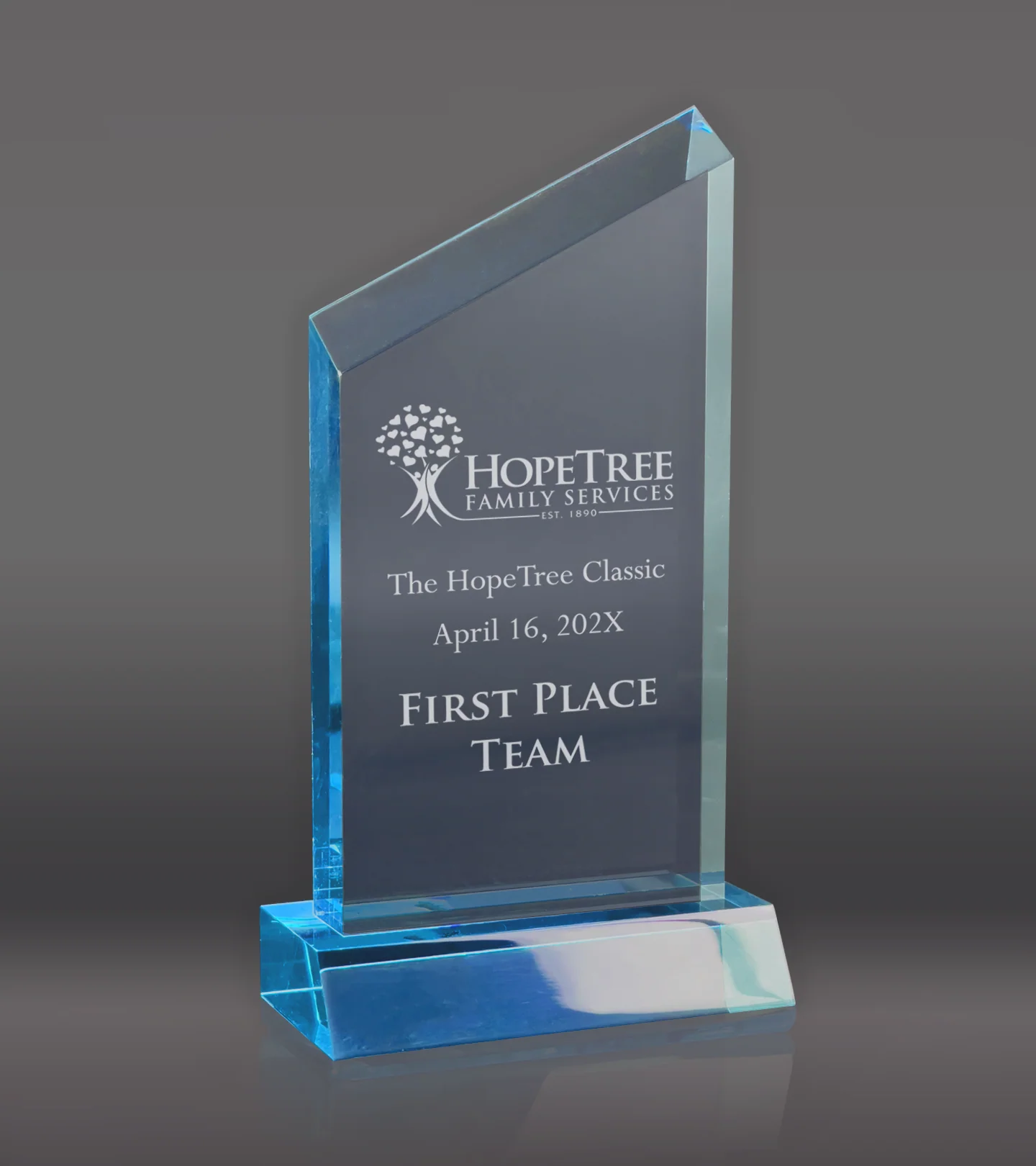 Wedge Acrylic Award - Blue