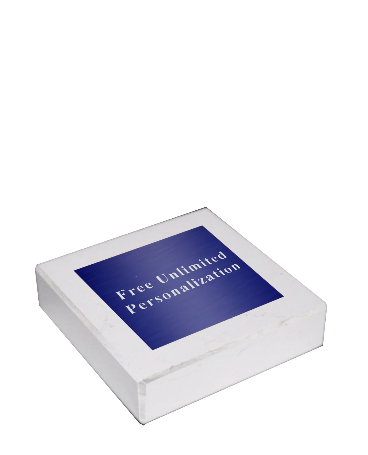 Laser Engraved White Marble Paperweight - Image 2
